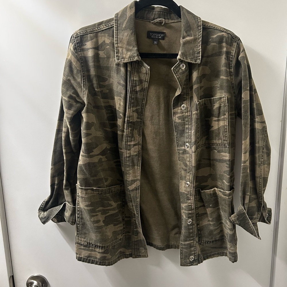 Topshop Camouflage Field Jacket